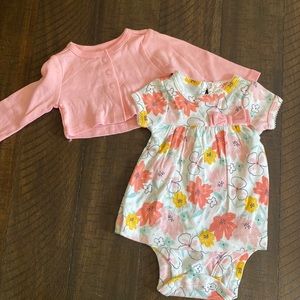 Carters Baby Girl Floral Newborn Outfit